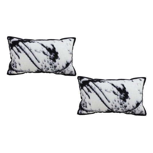SOGA 2X 35cm Throw Pillow  Black and White Leopard Thick Premium Polyester Fiber for Home Decor • LUZ-FrenchCushion324X2