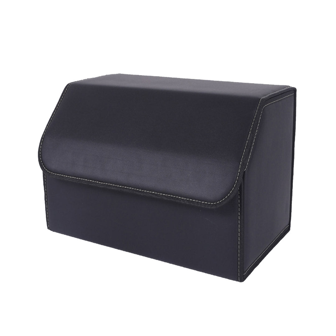 SOGA Leather Car Boot Collapsible Foldable Trunk Cargo Organizer Portable Storage Box Black Medium • LUZ-StorageBLKMed