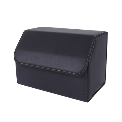SOGA Leather Car Boot Collapsible Foldable Trunk Cargo Organizer Portable Storage Box Black Medium • LUZ-StorageBLKMed