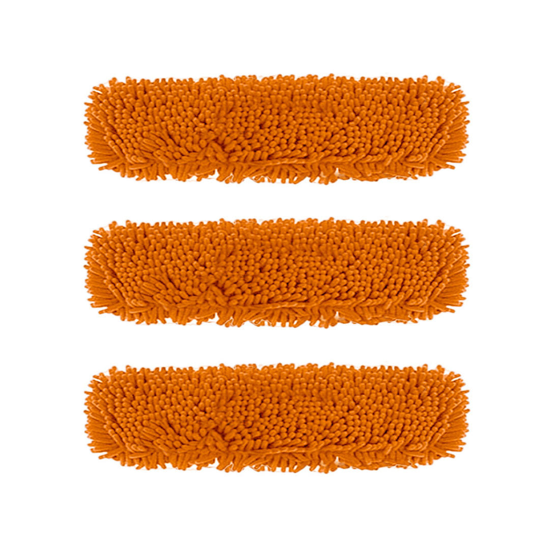 SOGA 3X 60x12 Orange Microfiber Flat Mop Floor Cleaning Pads Rotating Dust Remover • LUZ-MopHead60cmX3