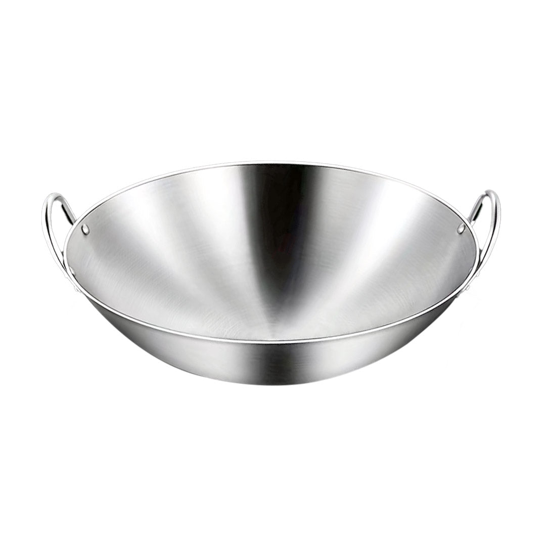 SOGA 55cm Stainless Steel Kitchen Cooking Wok with 2 Sturdy Handles • LUZ-WokCom55