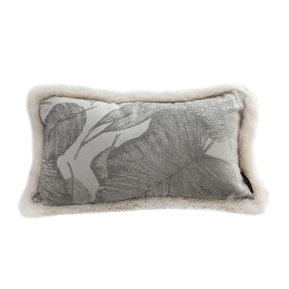 SOGA 35cm Wabi-sabi Rectangular Raised Embroidery Leaf & Lumbar Throw Pillow • LUZ-FrenchCushion261