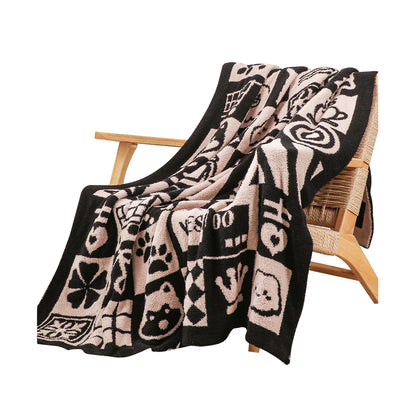 SOGA 130x160cm Throw Blanket  Black and White New Year Limited Edition Peace and Joy Plush Cozy • LUZ-Blanket934