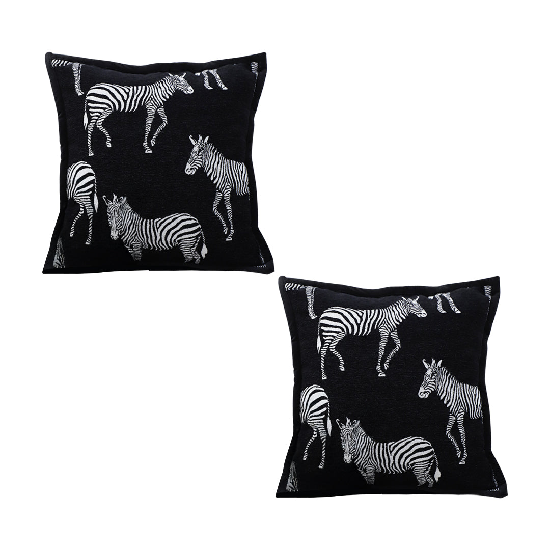SOGA 2X 50cm Throw Pillow  Black Light Luxury Zebra Square Pillow for Home Decor • LUZ-FrenchCushion343X2