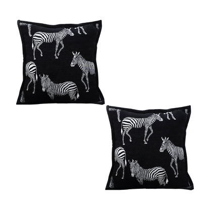 SOGA 2X 50cm Throw Pillow  Black Light Luxury Zebra Square Pillow for Home Decor • LUZ-FrenchCushion343X2