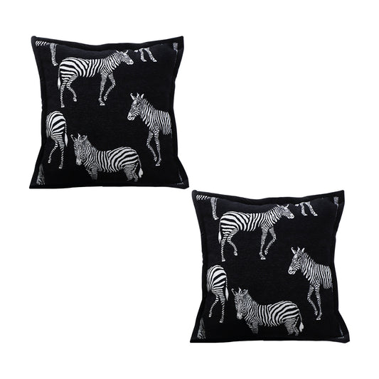 SOGA 2X 50cm Throw Pillow  Black Light Luxury Zebra Square Pillow for Home Decor • LUZ-FrenchCushion343X2