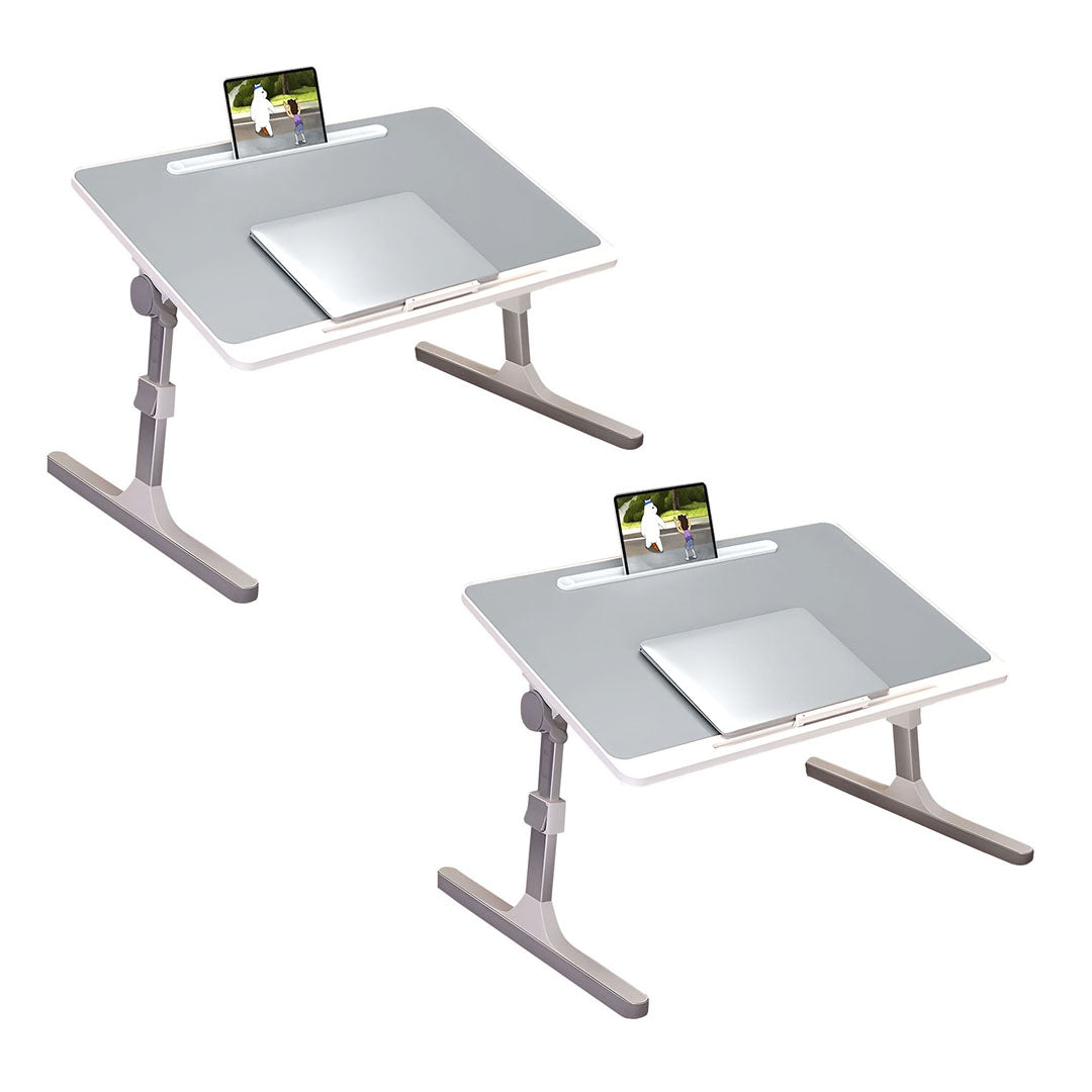 SOGA 2X 60X40cm Grey Small Laptop Bed Portable Foldable Study Table Adjustable • LUZ-BedTableA11X2