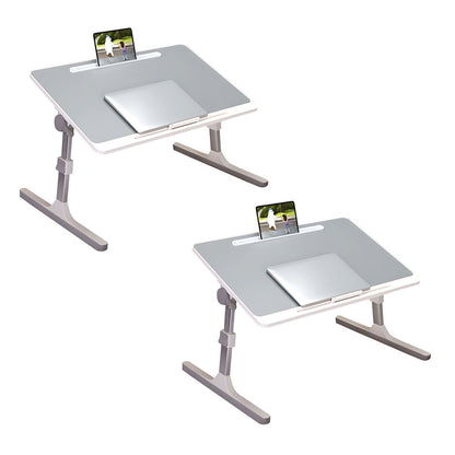 SOGA 2X 60X40cm Grey Small Laptop Bed Portable Foldable Study Table Adjustable • LUZ-BedTableA11X2