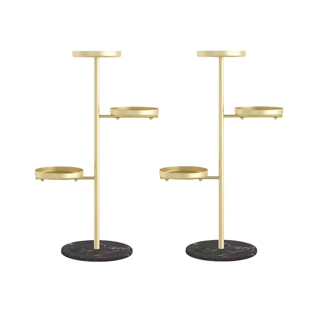 SOGA 2X 3 Tier Gold Round Plant Stand Flowerpot Tray Display Living Room Balcony Metal Decorative Shelf • LUZ-FPotH103X2