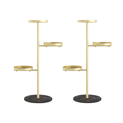 SOGA 2X 3 Tier Gold Round Plant Stand Flowerpot Tray Display Living Room Balcony Metal Decorative Shelf • LUZ-FPotH103X2