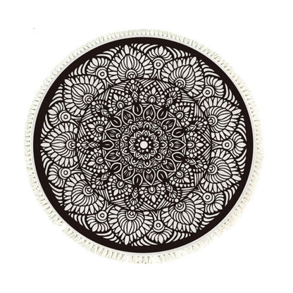 SOGA 120cm Mandala Modern Ethnic Tassel Print Anti-slip Doormat, Home Decor • LUZ-CarpetXLS48
