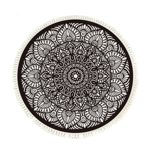 SOGA 120cm Mandala Modern Ethnic Tassel Print Anti-slip Doormat, Home Decor • LUZ-CarpetXLS48