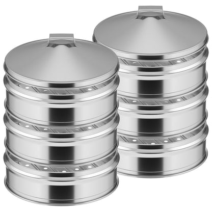 SOGA 2X 3 Tier Stainless Steel Steamers With Lid Work inside of Basket Pot Steamers 28cm • LUZ-Steamer28CM2321-3X2