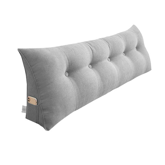 SOGA 120cm Silver Triangular Wedge Bed Pillow Headboard Backrest Bedside Tatami Cushion Home Decor • LUZ-PillowFab120Silver