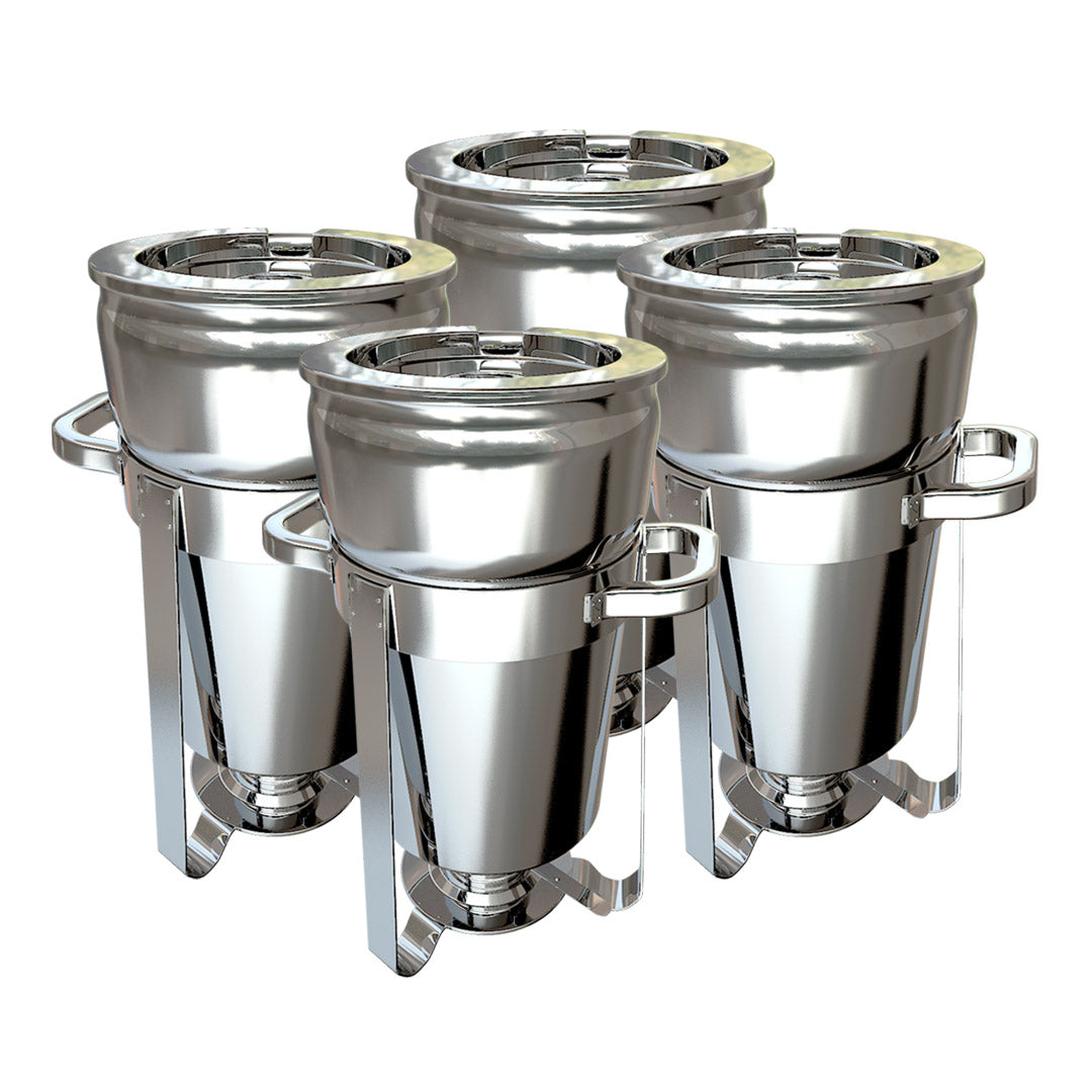 SOGA 4X 7L Round Stainless Steel Soup Warmer Marmite Chafer Full Size Catering Chafing Dish • LUZ-ChafingDish5615X4
