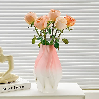 SOGA 25cm Pink Glass Vase Art Blown Hand Flower Tall Vintage Art Vases • LUZ-GVasePNK25