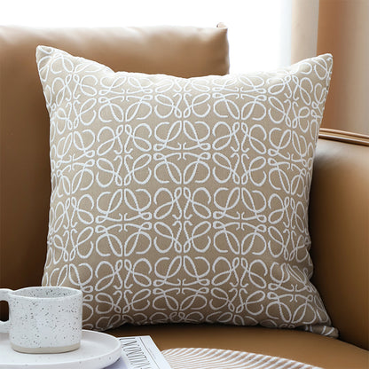 SOGA 2X 50cmThrow Pillow White and Beige Geometric Pattern Accent for Home Decor • LUZ-FrenchCushion337X2