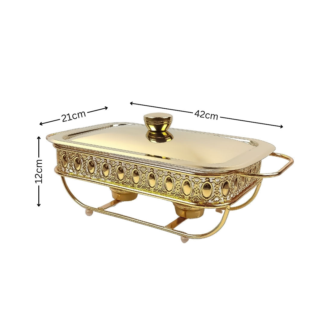 SOGA 2L Lace Dining Stove Cooking Appliance with Gold Color Kitchen Essential • LUZ-ChafingDish6V16