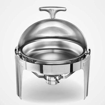 SOGA 2X 6L Stainless Steel Chafing Food Warmer Catering Dish Round Roll Top LUZ-ChafingDish5638X2