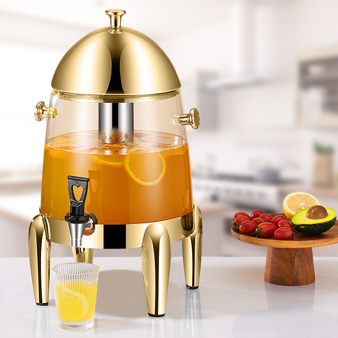 SOGA Stainless Steel 12L Beverage Dispenser Hot and Cold Juice Water Tea Chafer Urn Buffet Drink Container Jug with Gold Accents • LUZ-VICDispenser5715