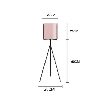 SOGA 4X 80cm Tripod Flower Pot Plant Stand with Pink Flowerpot Holder Rack Indoor Display • LUZ-FPotH82PNKX4