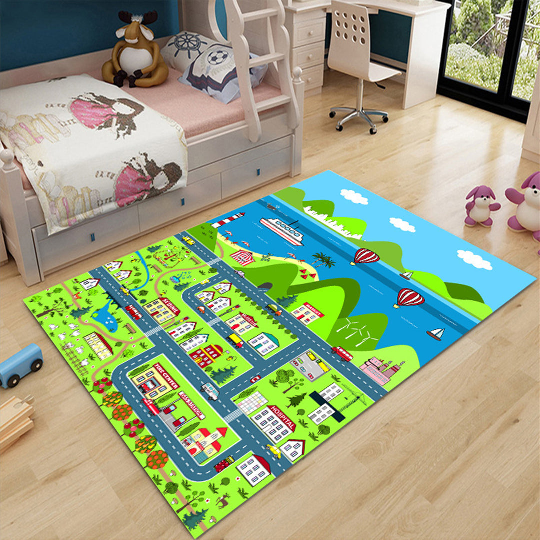 SOGA 2X 120cm Kids Rug Street Map Play Mat, Educational Baby Theme Park Area Rugs • LUZ-KidCarpet603X2