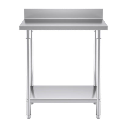SOGA Commercial Catering Kitchen Stainless Steel Prep Work Bench Table with Back-splash 80*70*85cm • LUZ-WorkBenchSS200180CM