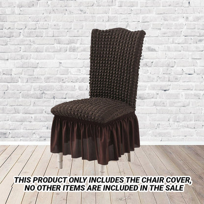 SOG 2X Coffee Chair Cover Seat Protector with Ruffle Skirt Stretch Slipcover Wedding Party Home Decor • LUZ-Chaircov24DX2