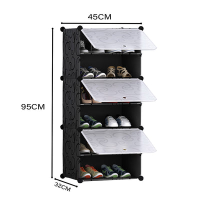 SOGA 6 Tier Shoe Rack Organizer Sneaker Footwear Storage Stackable Stand Cabinet Portable Wardrobe with Cover • LUZ-ShoeBox106