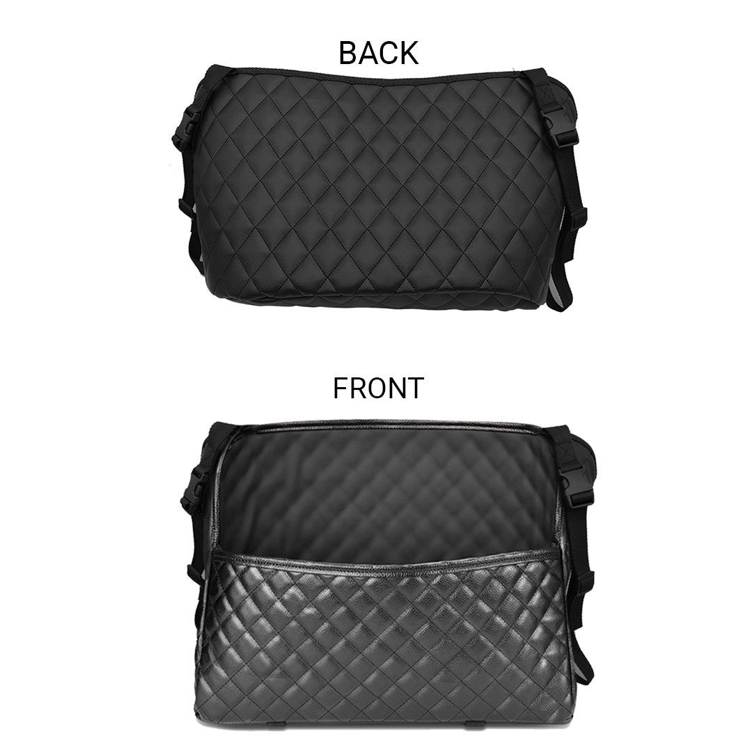 SOGA Black Leather Car Storage Portable Hanging Organizer Backseat Multi-Purpose Interior Accessories Bag • LUZ-CarStorageBag312