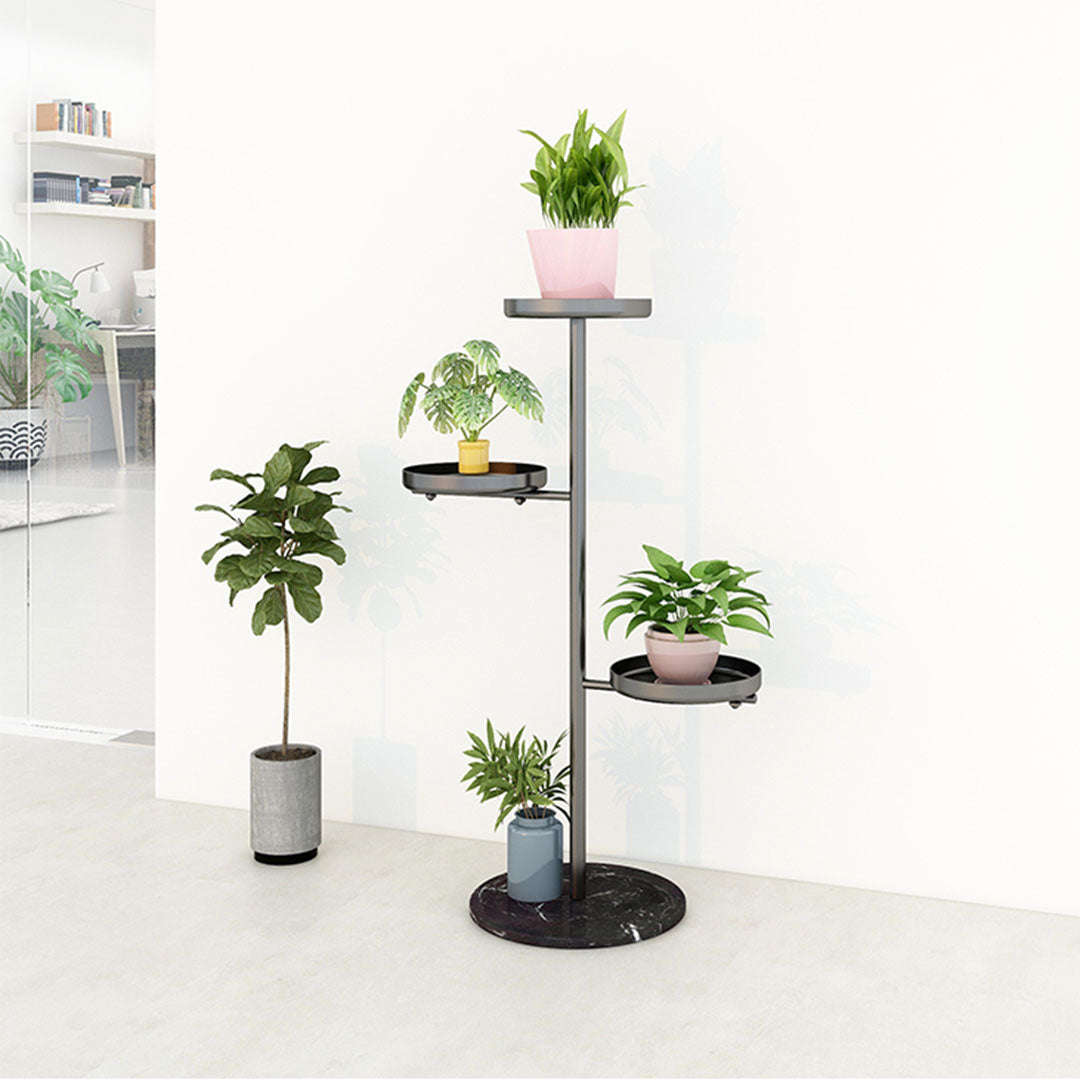 SOGA 2X 3 Tier Black Round Plant Stand Flowerpot Tray Display Living Room Balcony Metal Decorative Shelf • LUZ-FPotH102X2
