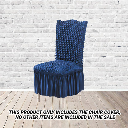 SOGA Blue Chair Cover Seat Protector with Ruffle Skirt Stretch Slipcover Wedding Party Home Decor • LUZ-Chaircov22B