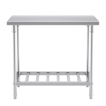 SOGA 100*70*85cm Commercial Catering Kitchen Stainless Steel Prep Work Bench • LUZ-WorkBenchSS2031100CM