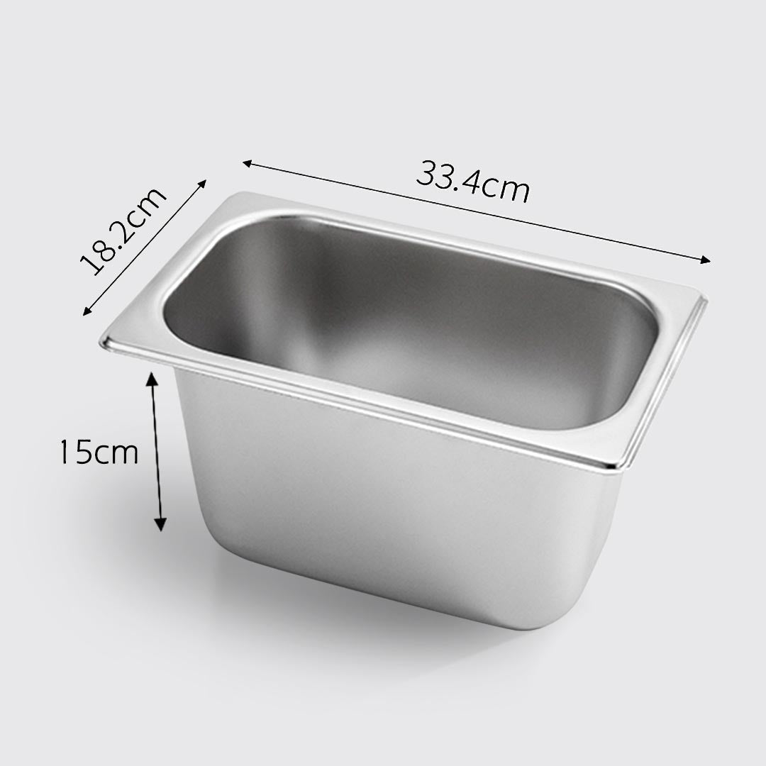 SOGA 6X Gastronorm GN Pan Full Size 1/3 GN Pan 15cm Deep Stainless Steel Tray • LUZ-GastronormPans5417X6