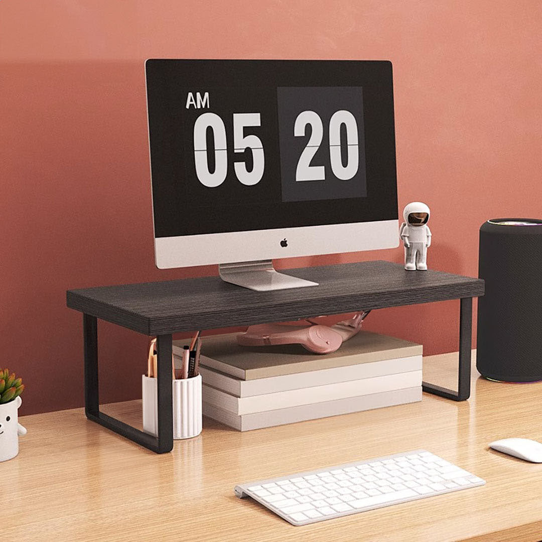 SOGA 40cm Black Computer Monitor Heightening Stand Desktop Support Station Rack • LUZ-Level001