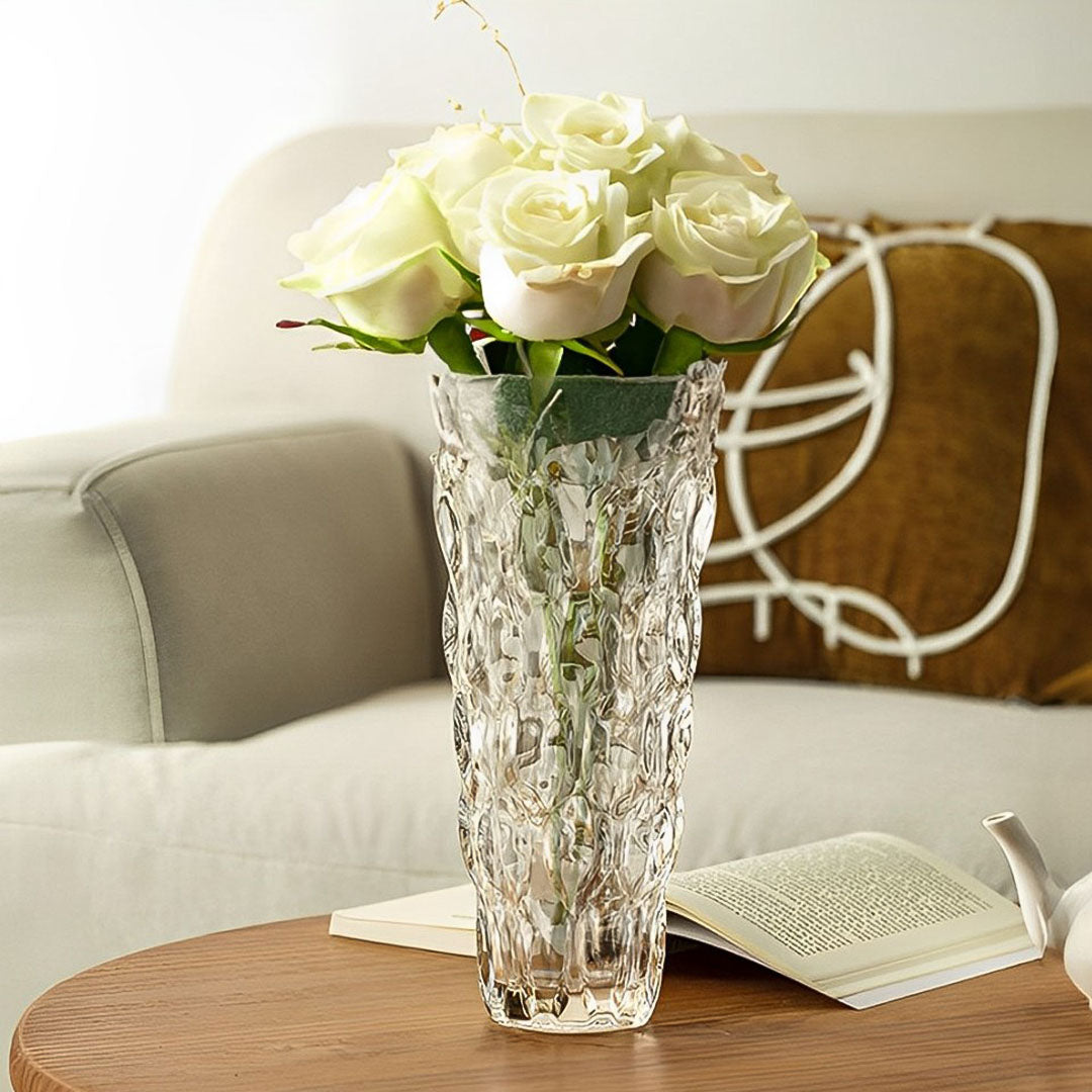 SOGA 29cm Glass Clear Vase Crystal VASE Thick Modern Home Decor • LUZ-GVaseClear29