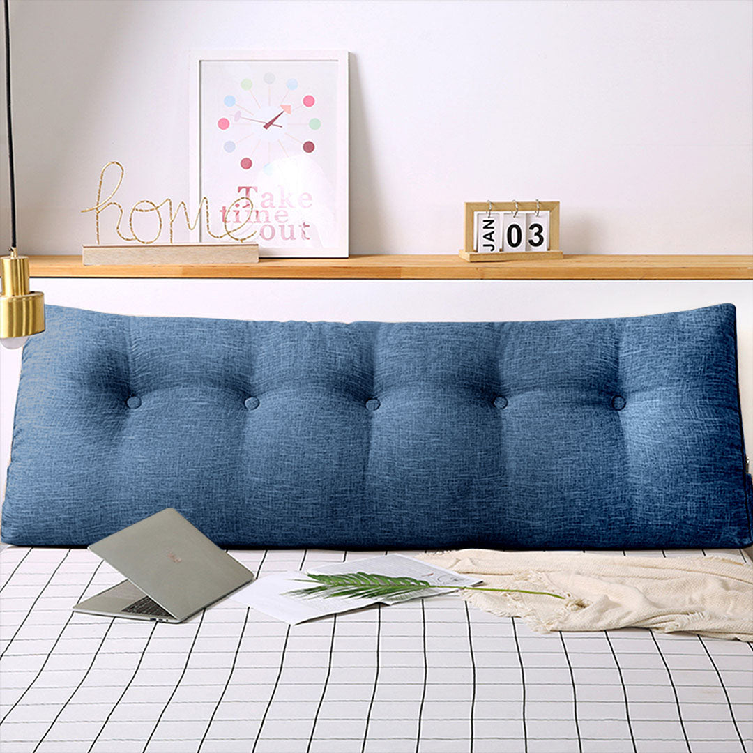 SOGA 120cm Blue Triangular Wedge Bed Pillow Headboard Backrest Bedside Tatami Cushion Home Decor • LUZ-Pillow4112