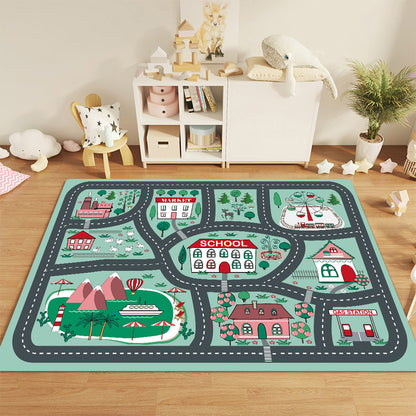 SOGA 2X 120cm Kids Rug Street Map Play Mat, Educational Baby Theme Park Area Rugs • LUZ-KidCarpet605X2