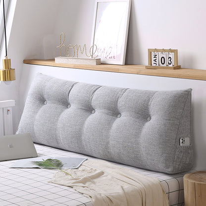 SOGA 150cm Silver Triangular Wedge Bed Pillow Headboard Backrest Bedside Tatami Cushion Home Decor • LUZ-PillowFab150Silver