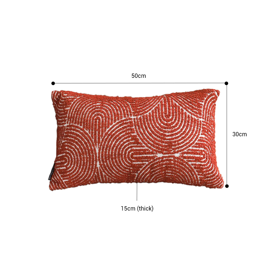 SOGA 30cm Cinnabar Pillow Perfect Burnt Indoor/Outdoor Corded ThrowRed Set Lumbar Throw Pillow • LUZ-FrenchCushion219