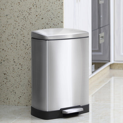 SOGA 4X Foot Pedal Stainless Steel Rubbish Recycling Garbage Waste Trash Bin Rectangular Shape 12L Silver • LUZ-RubbishBinU12L05X4