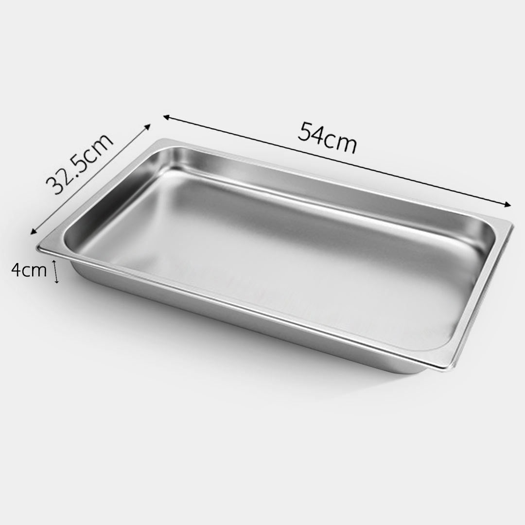 SOGA 2X Gastronorm GN Pan Full Size 1/1 GN Pan 4cm Deep Stainless Steel Tray • LUZ-GastronormPans5402X2A