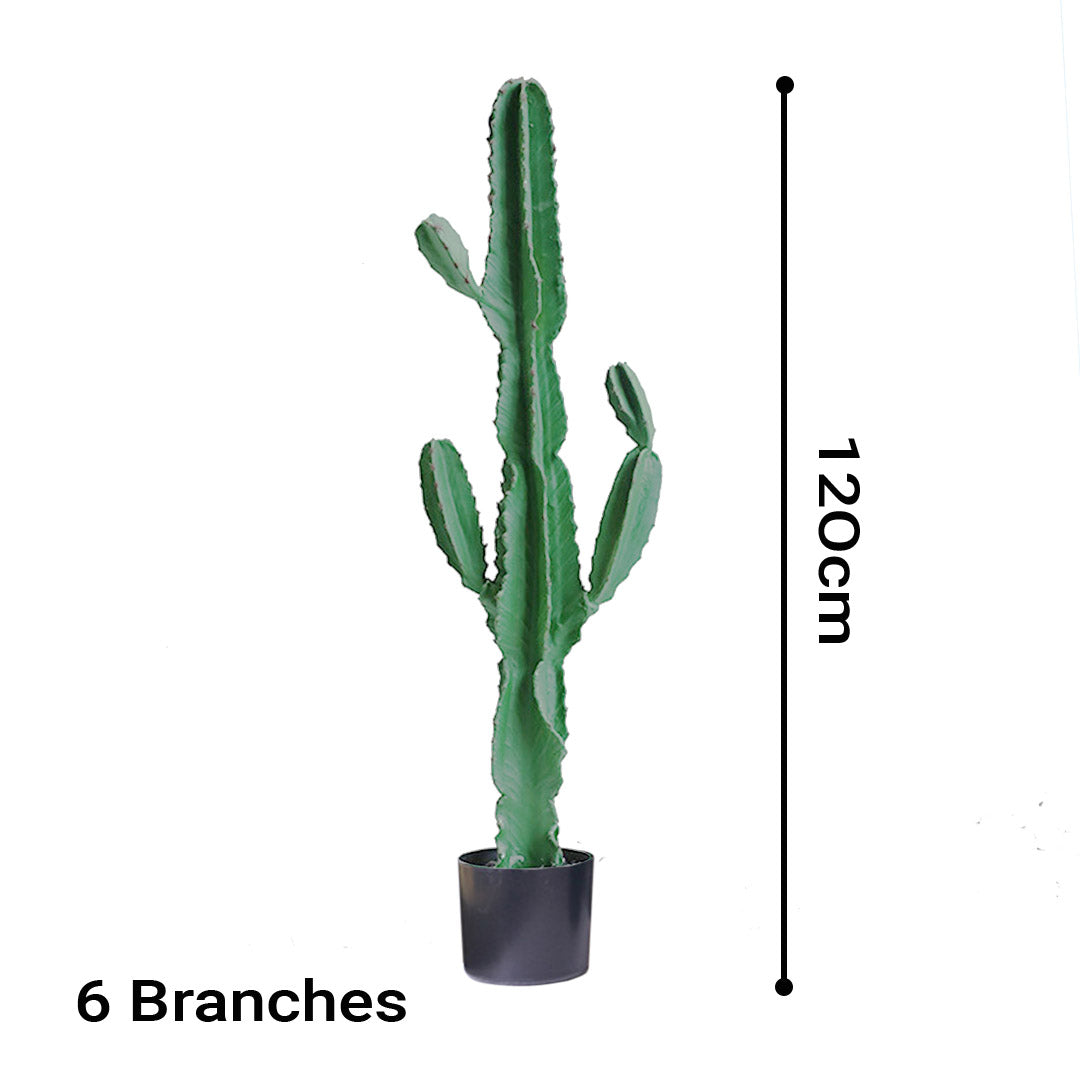 SOGA 120cm Green Artificial Indoor Cactus Tree Fake Plant Simulation Decorative 6 Heads • LUZ-APlantFH1206