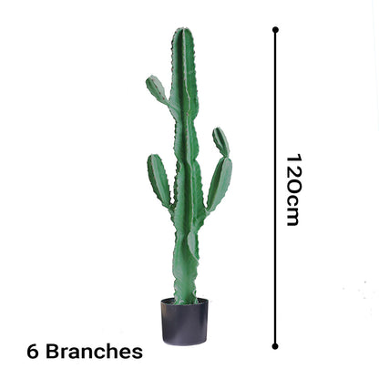 SOGA 120cm Green Artificial Indoor Cactus Tree Fake Plant Simulation Decorative 6 Heads • LUZ-APlantFH1206
