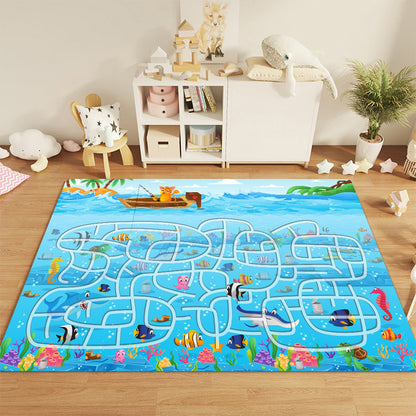 SOGA 120cm Kids Rug Street Map Play Mat, Educational Baby Theme Park Area Rugs • LUZ-KidCarpet604