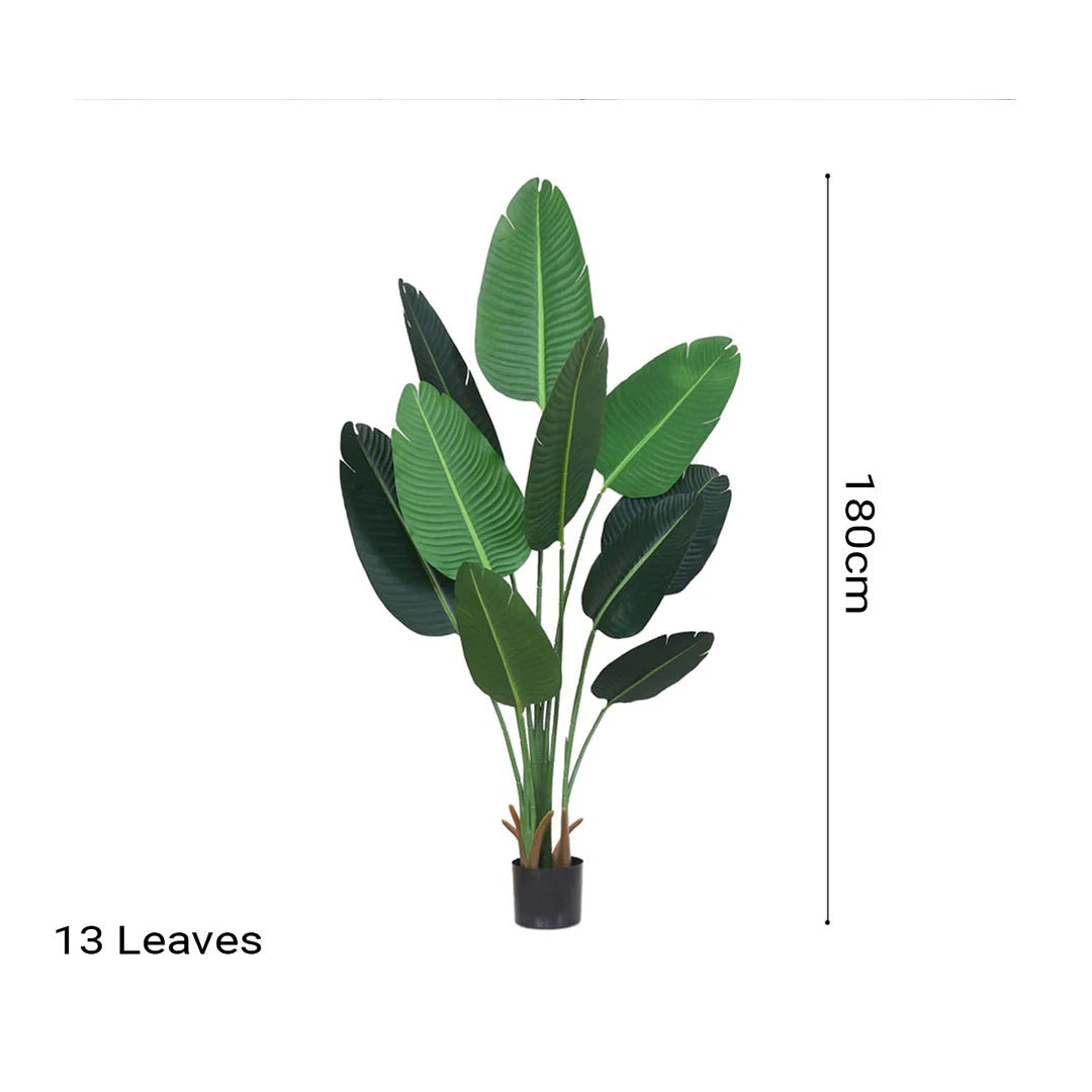 SOGA 4X 180cm Artificial Bird of Paradise Plants Fake Tropical Palm Tree with 10 in Pot and Woven Seagrass Belly, Home Decor • LUZ-APlantFHM18013X4