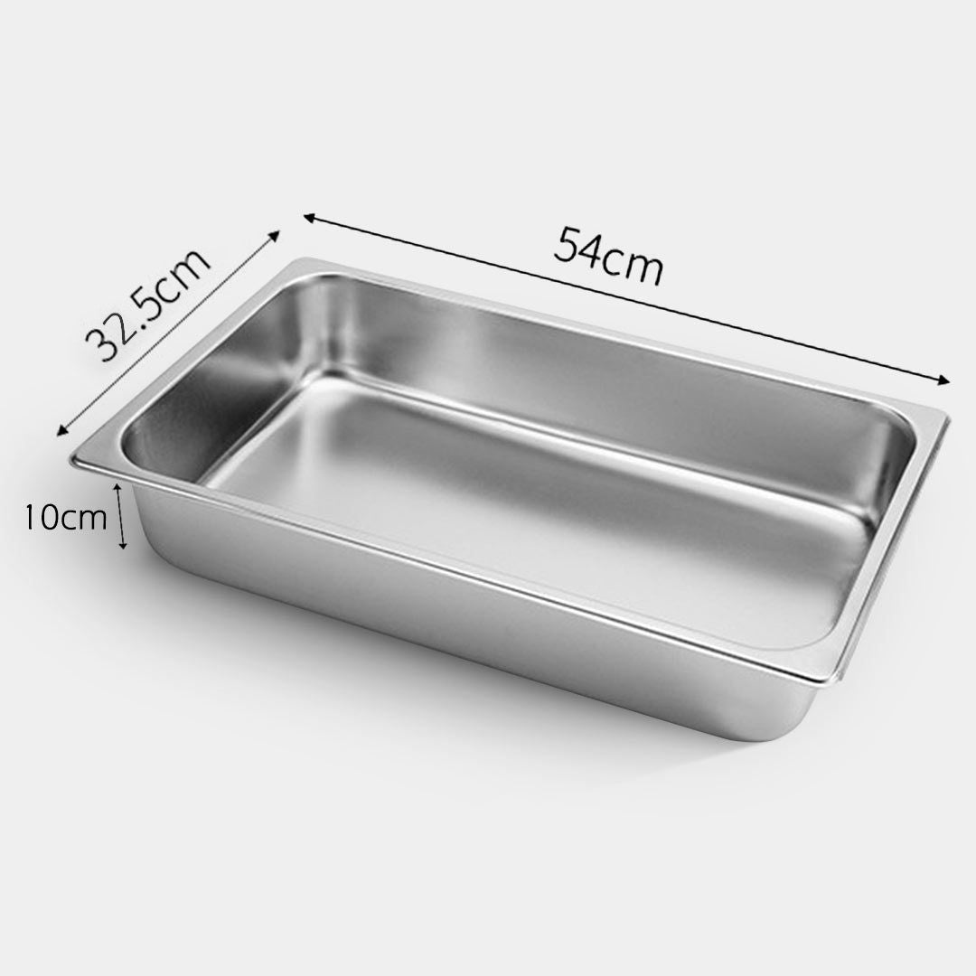 SOGA 2X Gastronorm GN Pan Full Size 1/1 GN Pan 10cm Deep Stainless Steel Tray • LUZ-GastronormPans5404X2