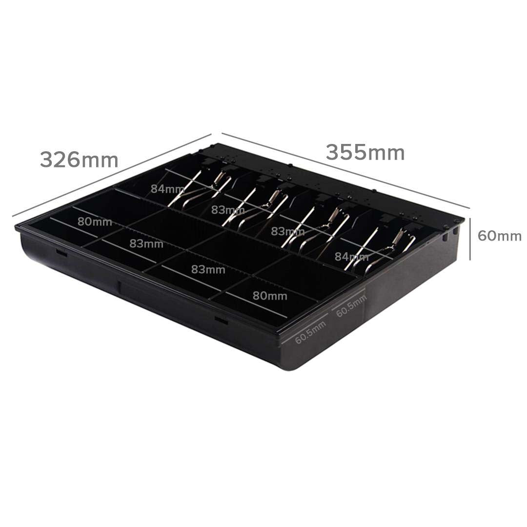 SOGA 2X 4 Bills 8 Coins Cash Tray With Lockable Lid Heavy Duty Spare Cash Tray Black • LUZ-CashDrawerWithLidX2