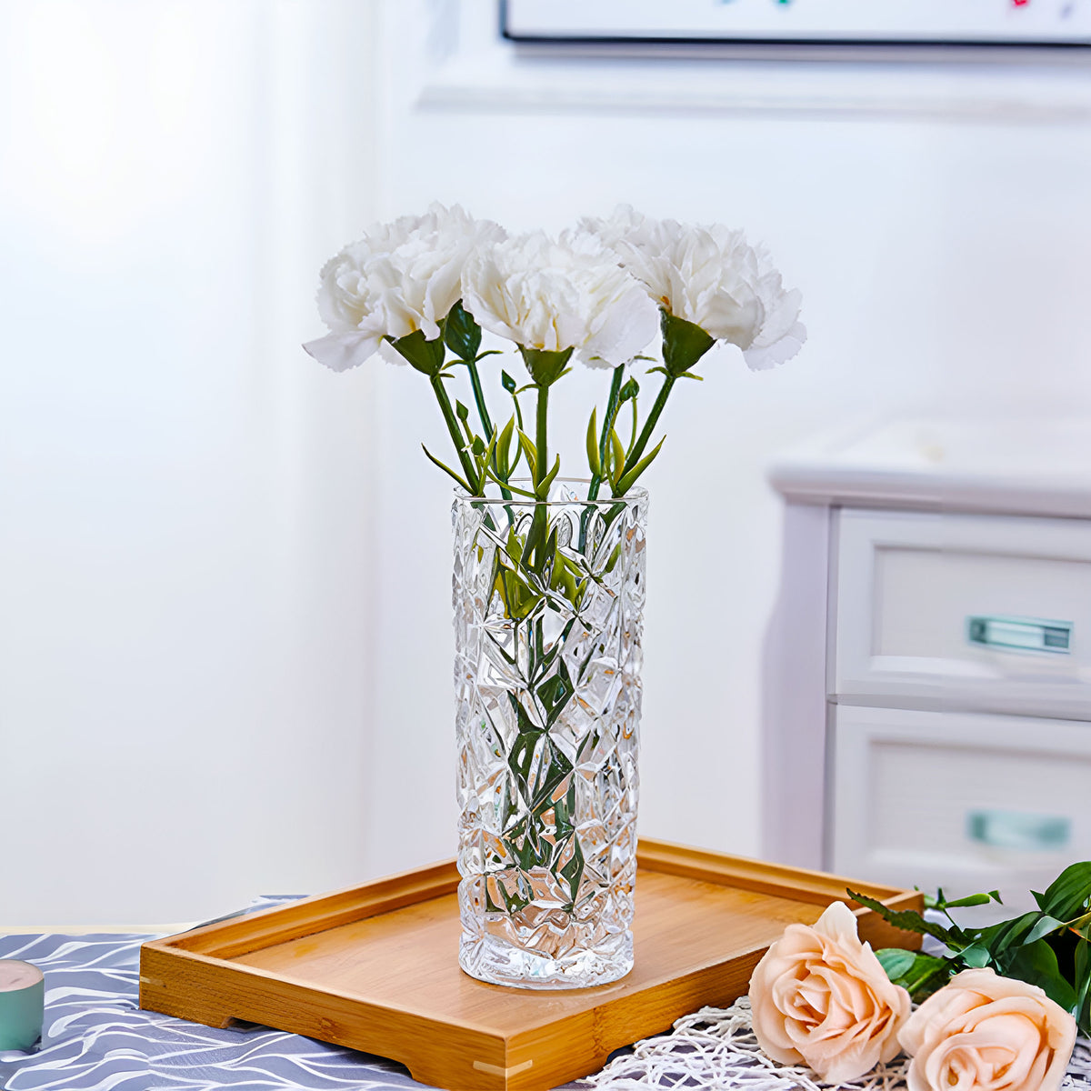 SOGA 14cmx30cm Heavy Duty Glass Vase Crystal Clear Design for Home DÃ©cor • LUZ-GVaseClearLRG