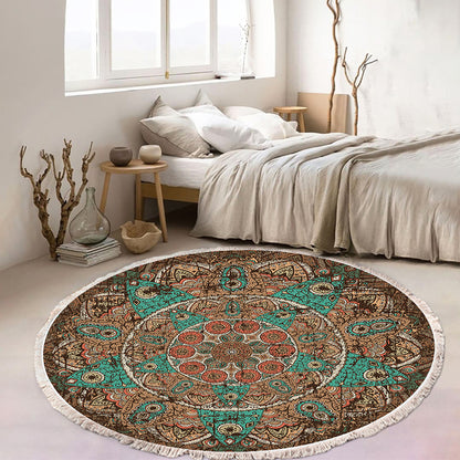 SOGA 90cm Mandala Round Area Thick Anti-slip Doormat, Home Decor • LUZ-CarpetYH30